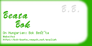 beata bok business card